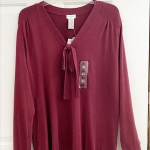 NWT V-Neck Sweater with bow by Jaclyn Smith